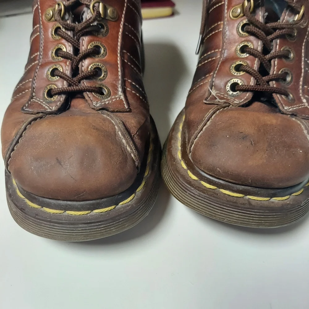 Vintage Dr. Martens Chunky 9764 Oxford Brown Leather Shoes Men's Size 6 Doc - Picture 11 of 14